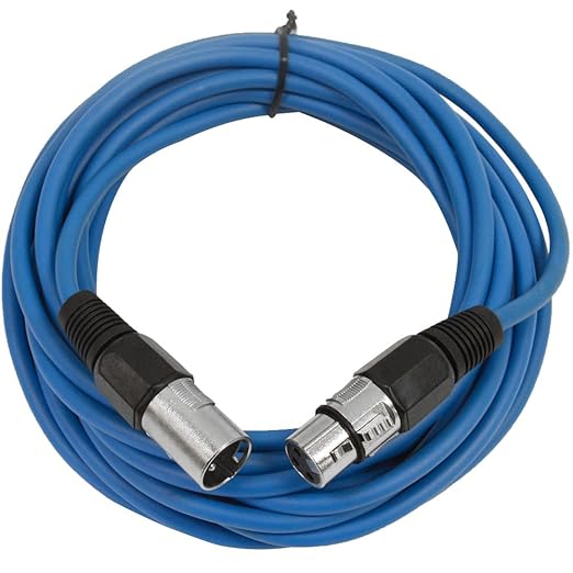Seismic Audio - SAXLX-25-6 Pack of 25' Blue XLR Male to XLR Female Microphone Cables - Balanced - 25 Foot Patch Cords