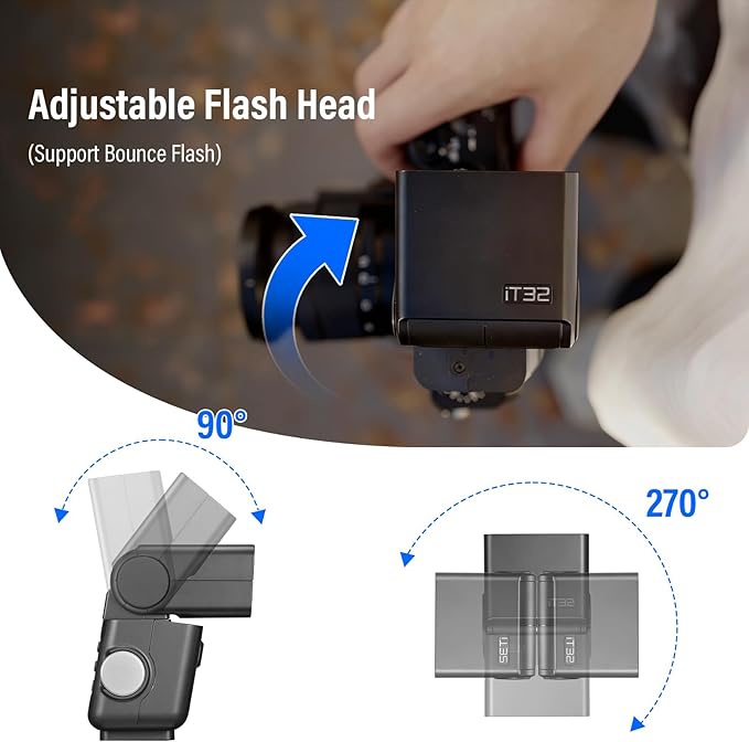 GODOX IT32 F GN18 TTL Flash & X5F Flash Trigger for Fuji 2-in-1 HSS Rotatable Flash Head and Touchscreen 2.4GHz X System with LED Modeling Lamp,Magnetic Filter,White Diffuser and Build-in Reflector