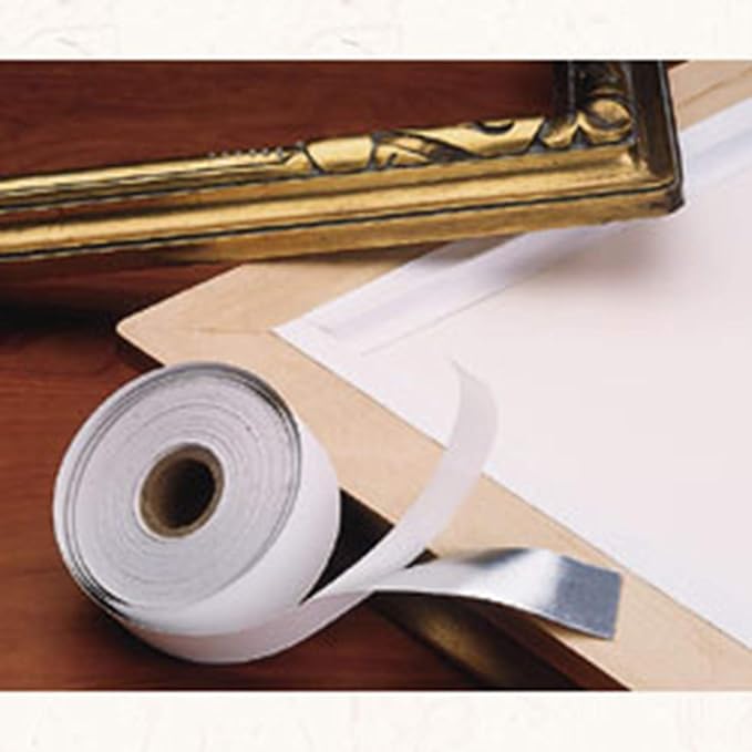 Lineco Archival Self-Adhesive Frame Sealing Tape. Acid-Free, Non-Yellowing Tape, for Seal Framing Backs, DIY, Crafts, White, 1.25" x 85 ft. Pack of 1
