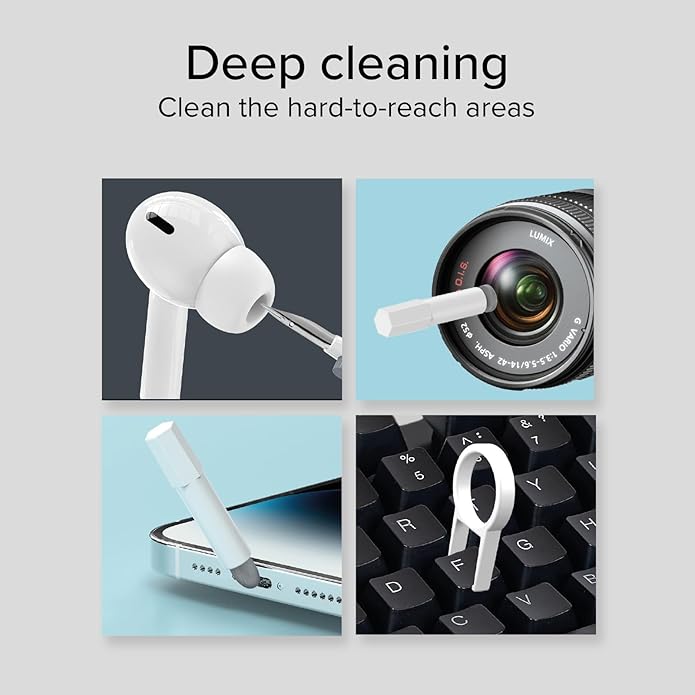 Ekon Unisex Adulto Multifunctional Cleaning Kit di Pulizia per Device, Bianco, White, Einheitsgröße