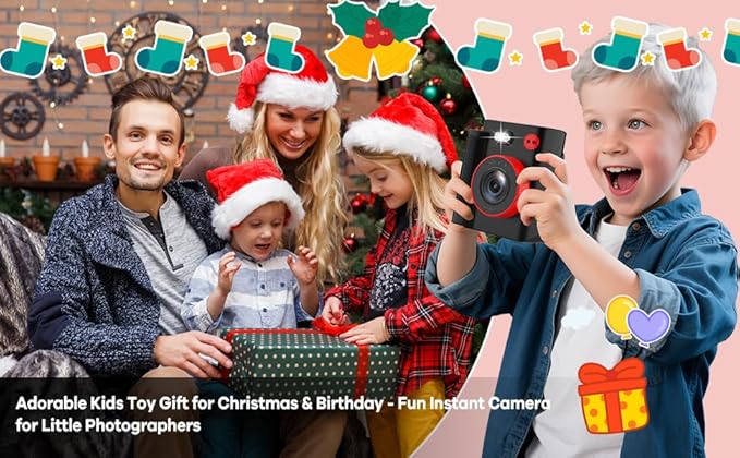 MYSTILUCK Kids Camera Toys for 3 4 5 6 7 8 9 10 Year Old Girls Boys, Christmas Birthday Gift with 1080P HD Digital Camera, 32GB SD Card, Selfie Mode, Fun Filters, Portable Travel Toy - Pink