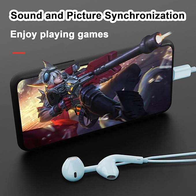 2 Packs USB C Headphones for iPhone 16/15 Phone Earbuds with Microphone & Volume Control HiFi Stereo Type C Earphones for Galaxy S23/S22/S21/S20/Ultra Note 10/20, for Pixel 7/6/6a/5/4,for OnePlus 9 8