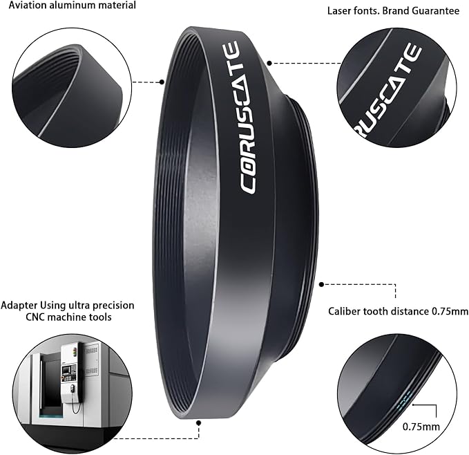 43mm Universal Metal Lens Hood,Wide Angle Lens Hood Compatible All 43mm Brands Camera Lens(and Easy to Install and Remove) 1pcs 43 mm Lens Cap