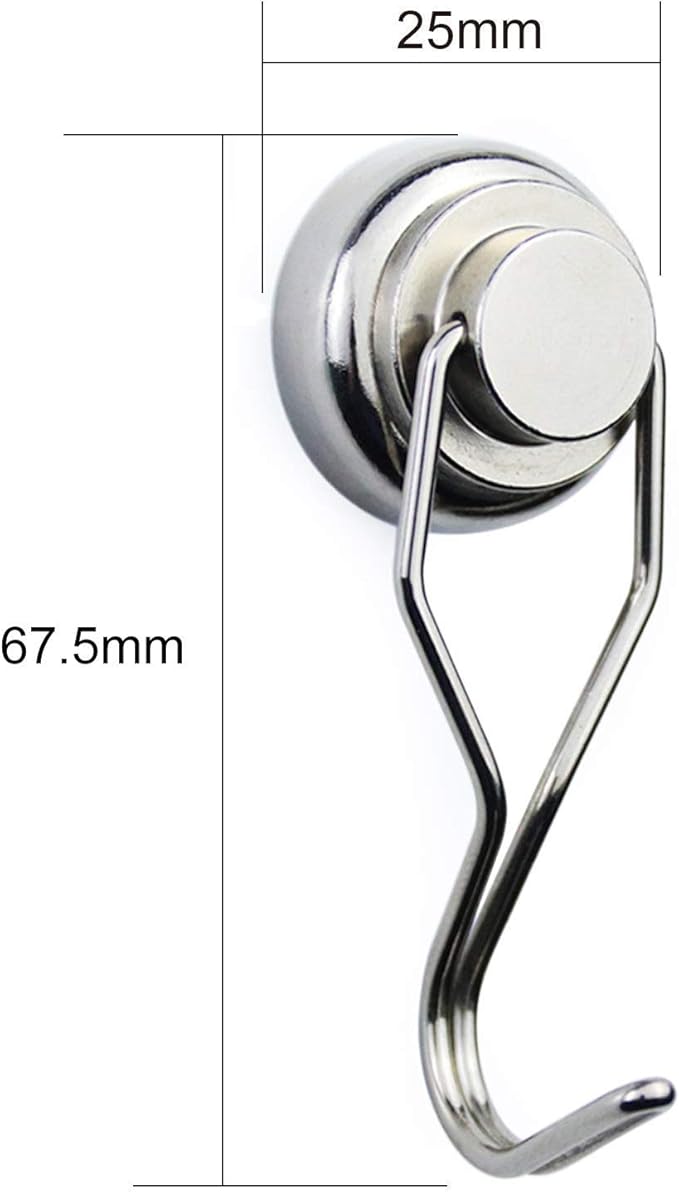 E BAVITE Swivel Swing Magnetic Hooks 80LB,10 Pack Strong Neodymium Magnet Hook for Magnets Surfaces 67.5mm(2.66in)