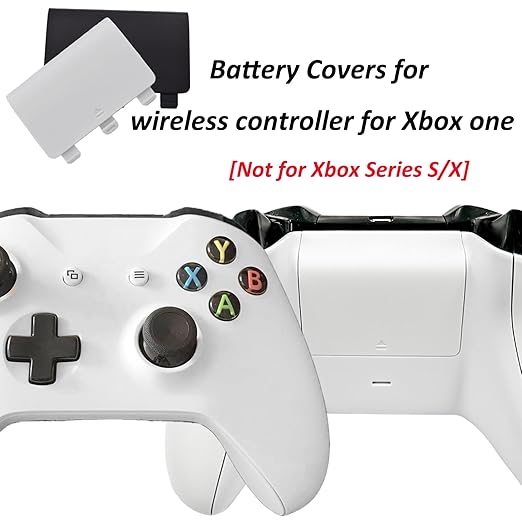4 Pcs Battery Back Cover for Xbox One/One S/One X Controller[NOT for Xbox Series X/S],Battery Back Shell Covers,Replacement Battery Cover Door Compatible with Xbox One(Black&White)
