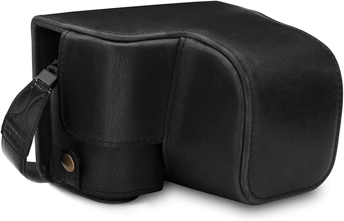 MegaGear MG1651 Ever Ready Leather Camera Case Compatible with Sony Alpha A6400 (16-50mm) - Black
