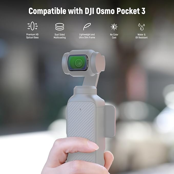 NEEWER 16 Pack Filter Set for Pocket 3, ND8 ND16 ND32 ND64 ND128 ND256 ND1000 ND8/PL ND16/PL ND32/PL ND64/PL Black Diffusion 1/4 1/8 UV Light Pollution CPL Compatible with DJI Osmo Pocket 3, FL-B06