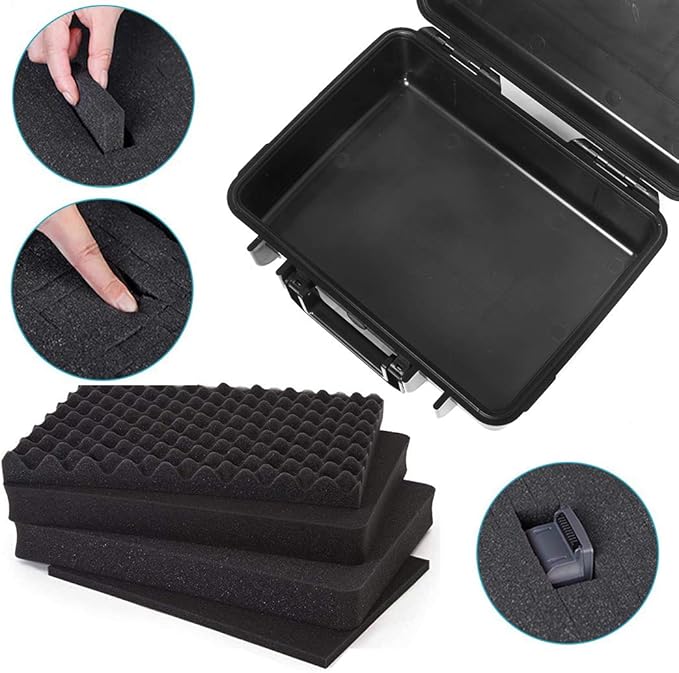 MOOCY 10" Small Hard Case with Customizable Foam Insert, 10.8x8.6x3.7 - Watertight Airtight Crush-Resistant Case for Pistol, Camera, Microphone & Electronics