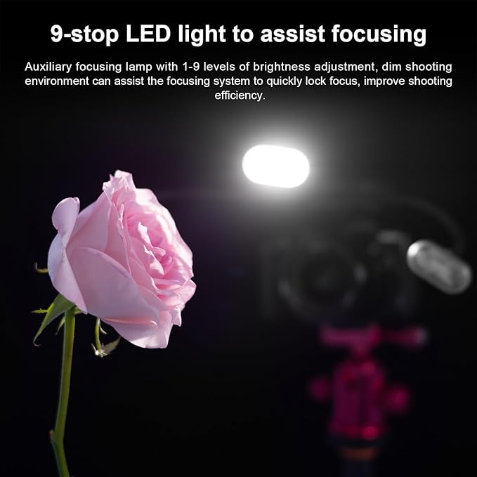 Fomito Triple Head Macro Flash - Universal Hot Shoe, 8-Level Brightness, 9-Stop LED Focus Assist, USB-C Rechargeable (2000mAh) - 17.52inch