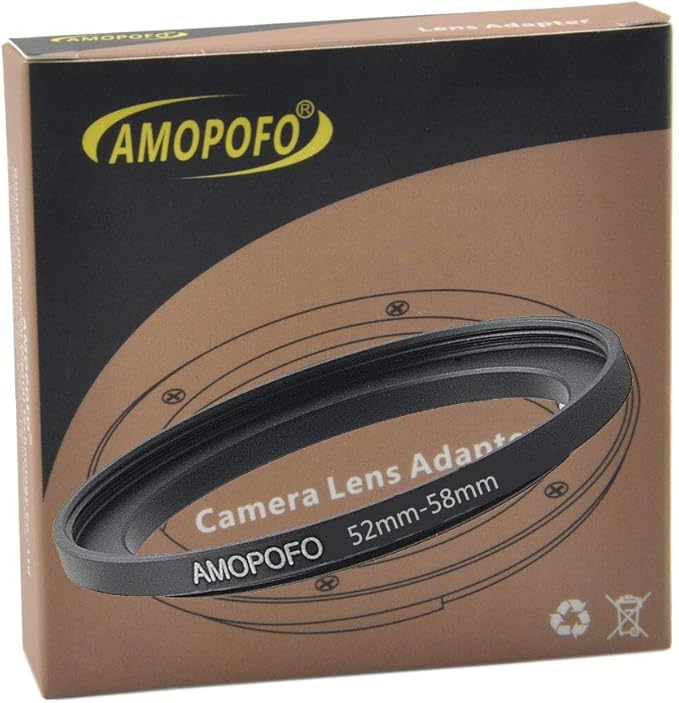 52mm to 58mm Camera Filter Ring/Adapter for 58mm UV, ND, CPL Filter, Metal Step-Up Ring