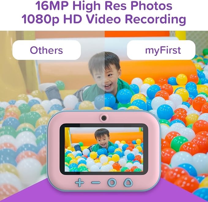 New myFirst Camera Insta 20 - Instant Print Digital Camera for Kids with 16MP Photos 1080P, 4-12 Years Old Girl Gift Ideas, Thermal Printing No Ink, Support Micro SD Card (Cotton Candy)