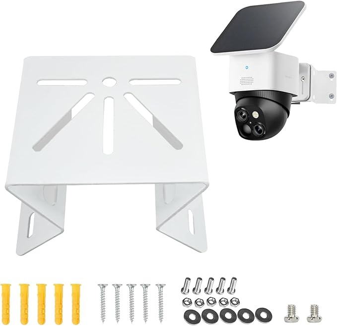 Metal Exterior Outside Wall Corner Mount for Security Camera, Metal Corner Mount Compatible with Eufy SoloCam S340/E30/E42/4G LTE Cam S330 Surveillance Camera System for Outdoor and Indoor,White