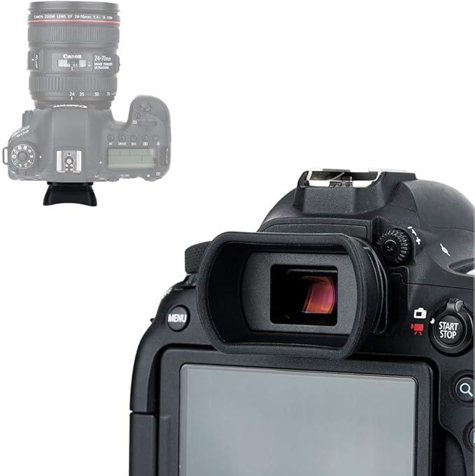 JJC EB Ef Eyecup Eyepiece Eyeshade for Canon T8i T7i T6s T6i T5i SL3 SL2 T7 T6 T5 T3 5D Mark II 6D Mark II 90D 80D 77D 70D 60D 60Da Viewfinder Replace Canon EB Ef Cup Soft Silicone Extended Design