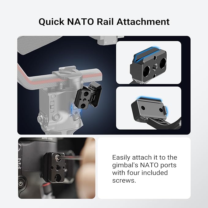 NEEWER Gimbal Mount for RS5/RS4/RS4 Pro/RS3/RS Pro, Arca Type Quick Release Shoulder Rig NATO Rail Camera Stabilizer Adapter Compatible with DJI SmallRig V Mount Battery Accessories, GA031