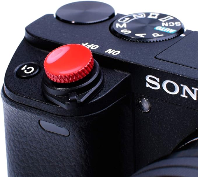 Camera Soft Release Shutter Button Cap for ZV-1 ZV1 RX100M7 RX100M6 RX100M5 RX100M4 RX100M3 A6000 A6100 A6300 A6400 A7R A7S A7 Flat Surface Cameras Shutter Button Red(2 Pack)