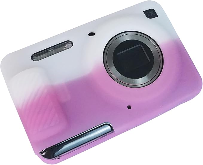 Easy Hood Camera Case for Kodak PIXPRO FZ55, Soft Silicone Cover Anti-Scratch Slim Fit FZ55 DSLR Camera Sleeve Body Skin Travel Protective Case, White Pink