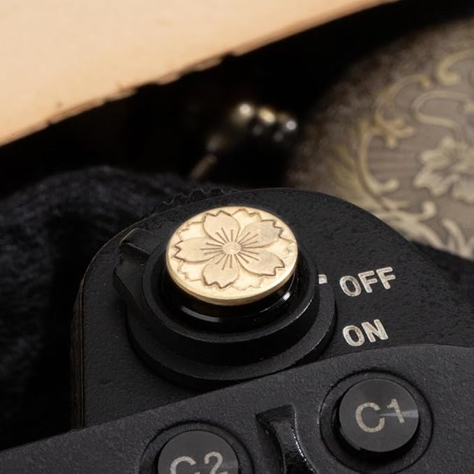 Floral Pattern Camera hot Shoe Cover Shutter Button for Sony A1 A7C A7CR A7CII A7M2 A7M3 A7R4 A7R5 A7S3 A6700 A6600 A6500 (Copper Alloy-Set)