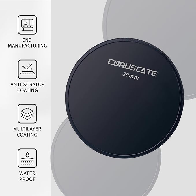 39mm Metal Filter Cap,Lens Cap,Compatible with All Any 39mm with Camera Thread Lens and 39 mm ND,CPL,UV Filter Accessory.(Front Cover+Rear Cover)+Lens Cleaning Cloth