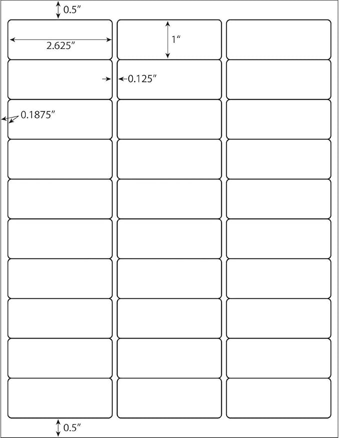30 up Labels 1" x 2-5/8" Shipping Address Labels, FBA Barcode Tags, 3000 Sheets 30 Per Page Mailing Labels for Laser/Inkjet Printers (90000 Labels)