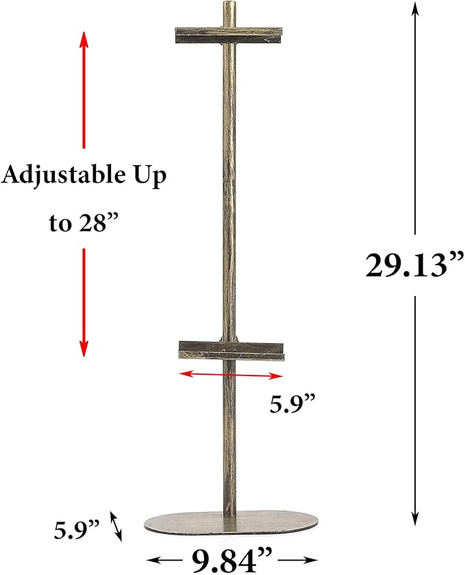 Adjustable Easel Stand for Sign, Metal Heavy Duty Picture Easels for Display, Tabletop Easel Stand for Picture Frames up to 28", Antique Gold Easel Stands with Base for Art Paintings Photos