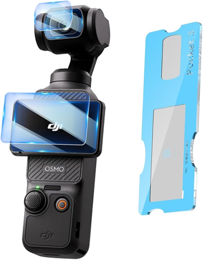 2 Lens Protector + 2 LCD Screen Protector for DJI Osmo Pocket 3,Ultra Clear Scratch Resistant Tempered Glass Film,9H Hardness,Touch Sensitive for DJI Pocket3