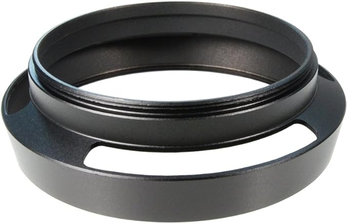 52mm Pro Angle Vented Metal Lens Hood Sun Shade for Leica/Contax Zeiss/Voigtlander/Panasonic Lumix/Fujifilm/Olympus/Nikon/Canon/Sony/Pentax/Samsung/RF Rangefinder Cameras with 58mm Lens Cap