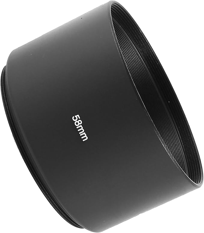 uxcell 58mm Telephoto Lens Hood, Metal Screw-in Lens Universal Hood Anti-Glare for Nikon Sony Pentax Olympus Fuji Sumsung Leica Camera, Black