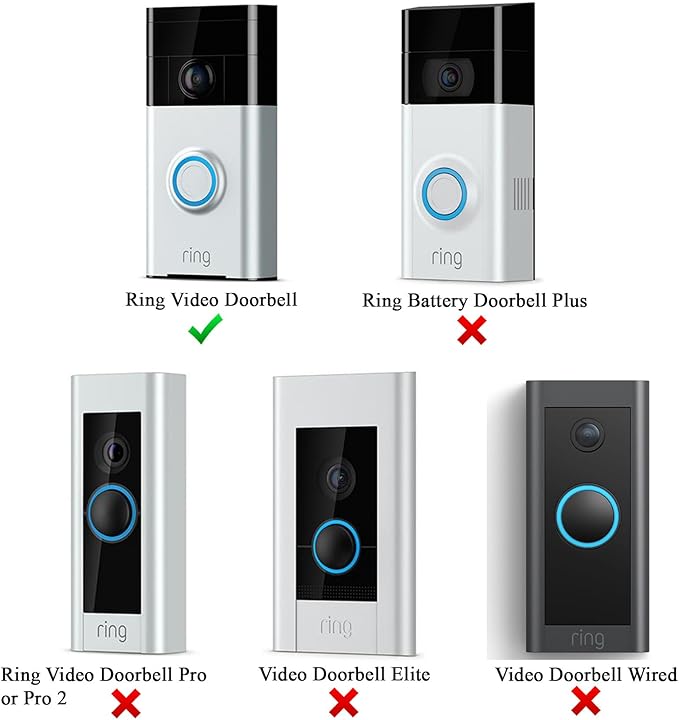 Meffort Inc Silicone Skin Case Cover Compatible with Ring Video Doorbell (1st Generation) and All-New Ring Battery Doorbell (2024 Release) – Durable Weather, UV & Rain Protection - White