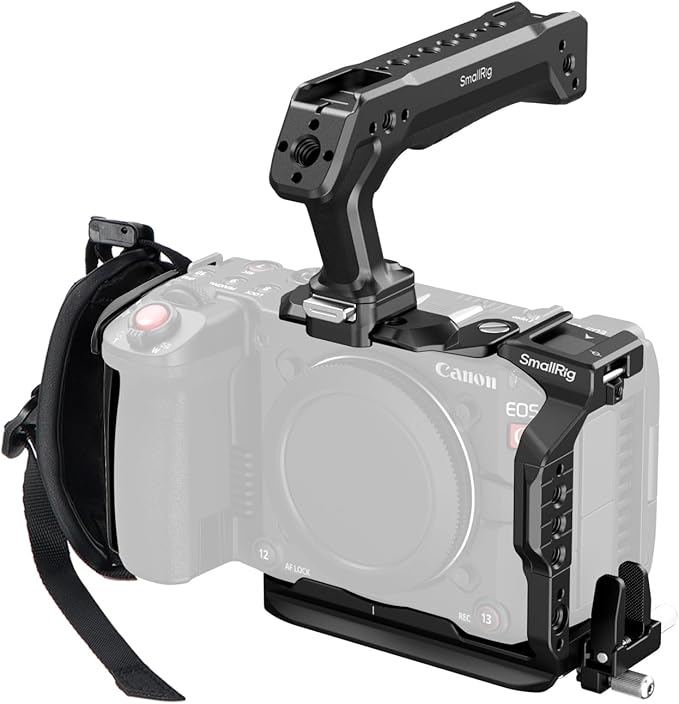 SmallRig Cage Kit for Canon C50 with Top Handle, Hand Strap, Dedicated Handheld Kit with Cable Clamp for HDMI, Built in Quick Release Plate for Arca for DJI RS Series Stabilizers and Tripods - 5809