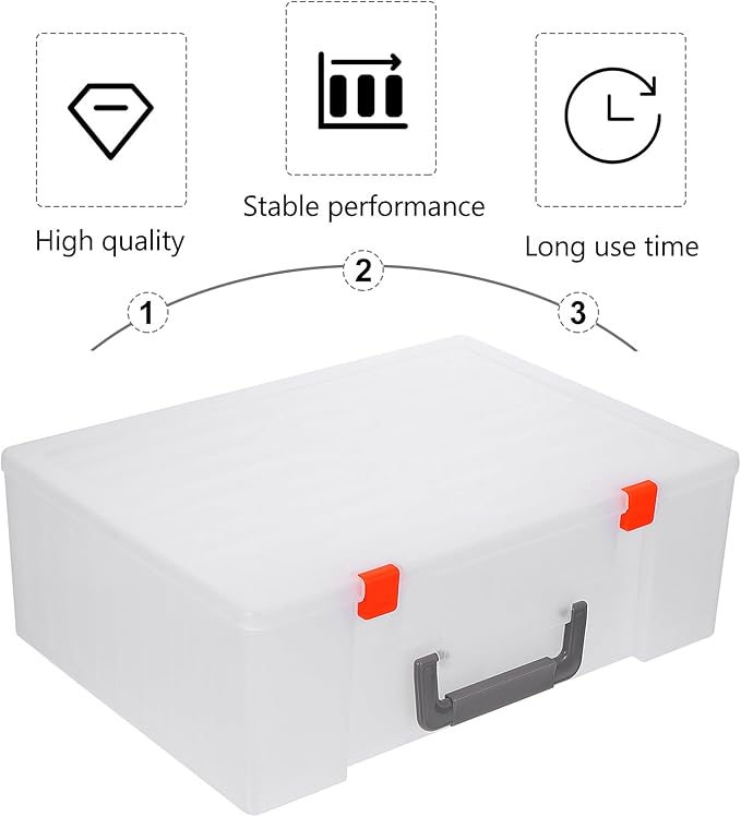BESPORTBLE Large Photo Storage Box with Handle, Multi-Compartment Photo Case Keeper for Organizing Pictures, Stickers, Cards, and Crafts, Portable Archival Organizer for Home and Travel