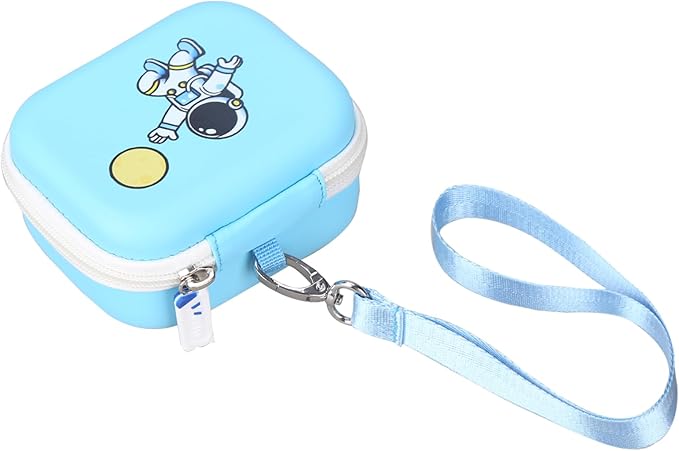 Kids Camera Case Compatible with Seckton/Desuccus/Goopow/Dylanto/Desuccus/DITUPAN/GKTZ/masterbee/Hangrui Digital Video Camera Toys Camcorder Storage Holder Carrying - Light Blue Astronaut(Case Only)