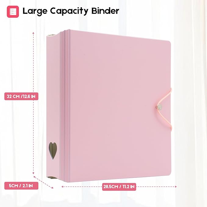 A4 Kpop Photocard Binder with 25 Pages 9 Pocket, 2x3 inch Kpop Photocard Holder Book, Photo Album for Fujifilm Instax Mini Camera Polaroid Printer Photo Film (Pink)
