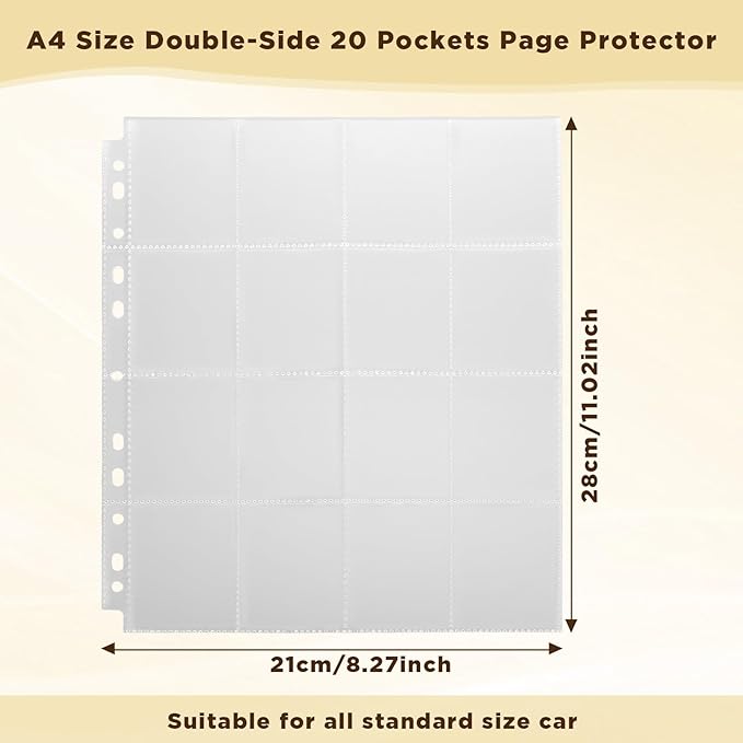 50 Pack Clear Photo Slide Pages, Holds 20 35mm Slides Per Page for 3-Ring Binder, 1000 Pocket 2x2 Inch Top Loading Archival Sleeves