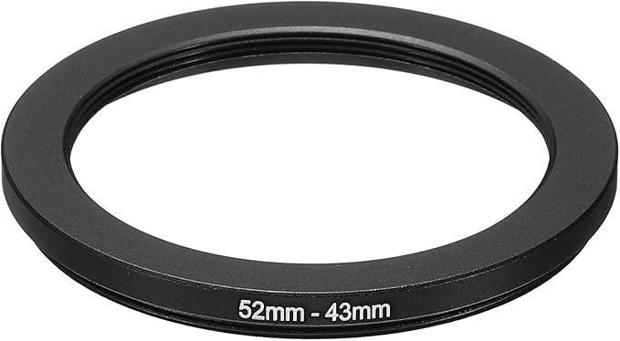 PATIKIL 52mm-43mm Metal Step Down Ring, Camera Lens Filter Adapter Ring Aluminum Filter Adapter Ring for Camera Lenses Hood, Black