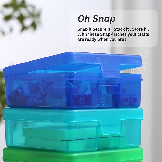 novelinks Small Plastic Storage Box Containers with Latching Lids - Craft Organizers and Storage Stackable Storage Organizer (18 Pack Small -Color)