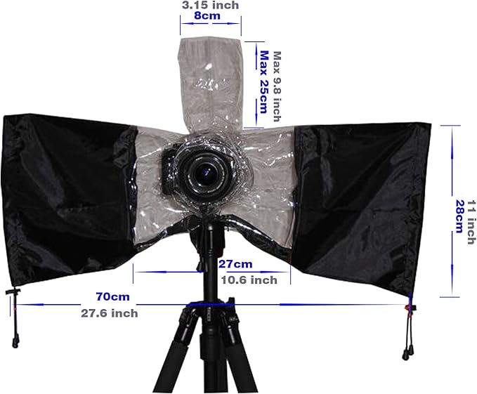 Professional DSLR Rain Cover - Waterproof Camera Cover for Canon Nikon Sony Fuji Cameras & More, Photography Essentials with Lens Protector(-20℃/-4℉ Non-Freezing)