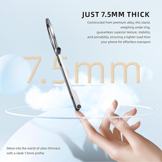 Ultra-thin Magnetic Phone Tripod Holder Mount Stand, MG-06 Air Mini Pocket Cell Phone Stand, Compatible with MagSafe for iPhone 17 16 15 14 13 12