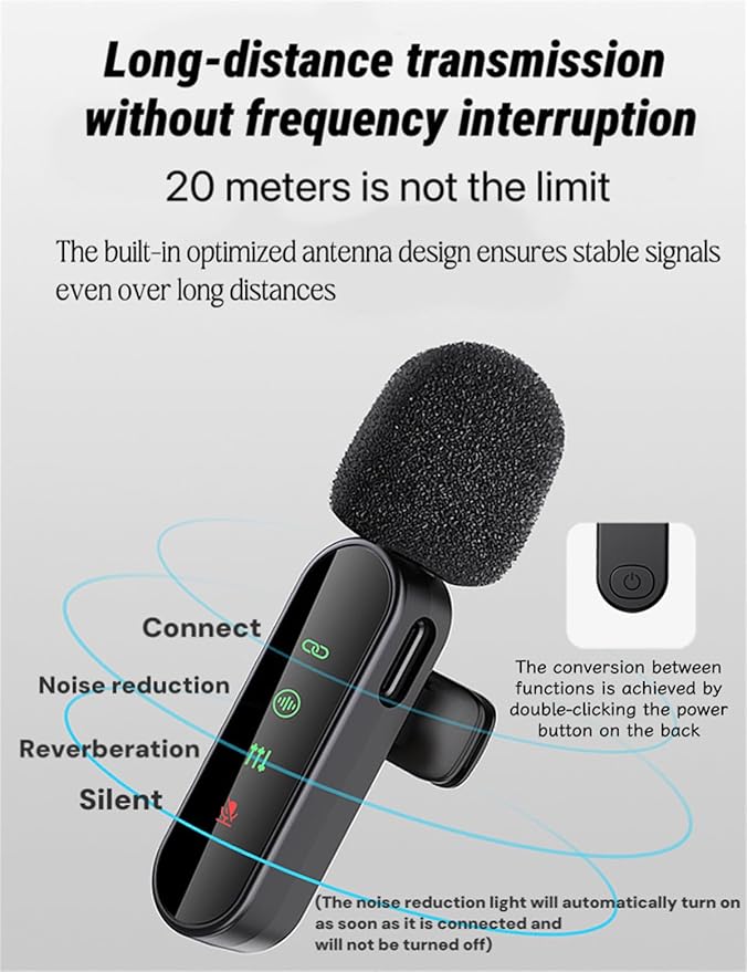 3 in 1/Four in one Wireless Lavalier Microphone for iPhone,iPad,Android,Camera,computer,mini Noise Reduction Recording Mic Ultra-Low Delay,for Vlog/ TikTok/YouTube Live Stream (Upgrade 4mic)