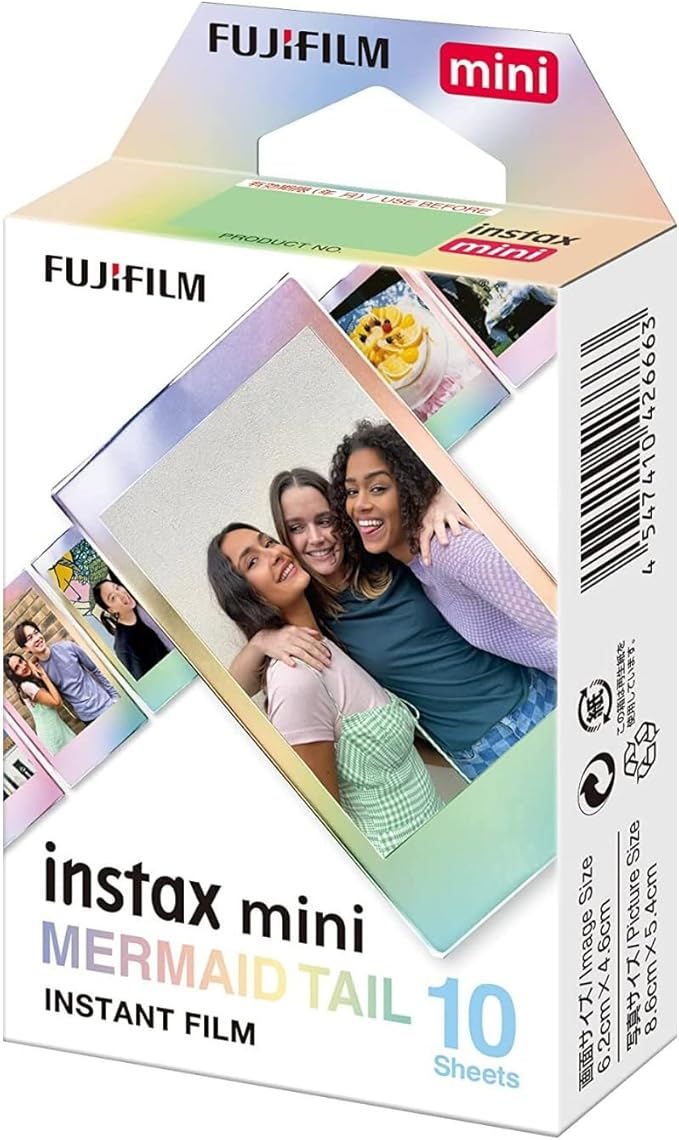 Fujifilm Instax Mini Mermaid Tail Film, Glitter Styles (10 Exposures) 3-Pack Bundle (3 Items)