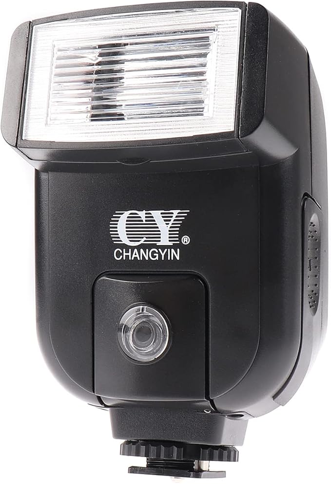 Hersmay CY-20 Universal Camera Speedlight Flash Hot Shoe Mount On-Camera Electronic Speedlight with Sync Port for Nikon/Canon/Panasonic/Olympus/Pentax Alpha Digital DSLR Camera Flash Light