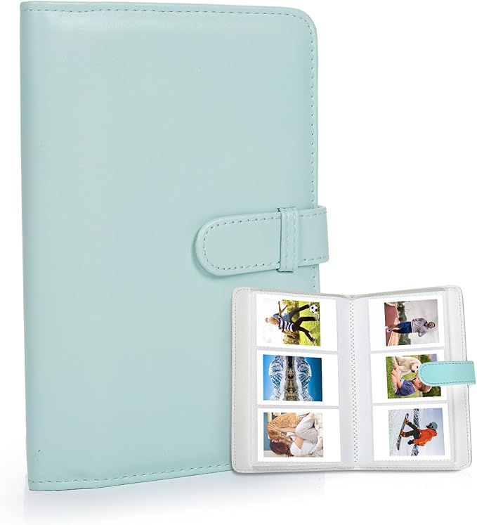Riosin 108 Pockets Mini Album Compatible with Fujifilm Instax Mini film, Suitable for Instax Mini 12/11/7+/9/Evo/Link 2, 2x3"Photo Album for Canon ivy 2 Kpop Photocard(Mint Green)