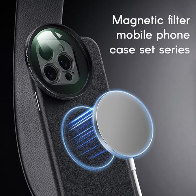 Andoer 67mm Phone Lens Filter Kit Including CPL Filter + Astral Filter + Black Mist Filter + 67mm Magnetic Adapter Ring + Phone Case Replacement for iPhone 15 Pro