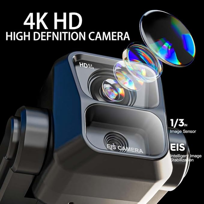 X-Verse KF100MAX Drones with Camera for Adults 4K EIS, RC Screen, 6KM RC Distance, 3-Axis Gimbal, Professional Drone with Obstacle Avoidance, Digital GPS Transmission Quadcopter (3 Batteries for 150min Max Flight Time)