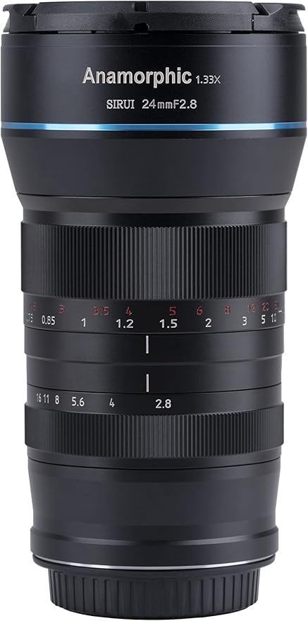 SIRUI 24mm Anamorphic Lens F2.8 1.33X S35 Camera Lens for RF Mount, Blue Flare