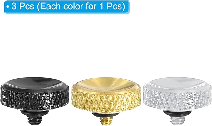 PATIKIL Camera Shutter Button, 3 Pack Soft Shutter Release Button Pure Copper Camera Button Carved, Silver Black Golden for Nikon for Fujifilm for Leica