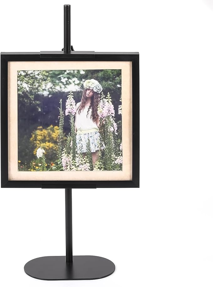 Adjustable Easel Stand, Tabletop Easel Stand for Picture Frames up to 28", Black Metal Picture Stand for Art Signs Photos, Framed Artwork Display Easel Stands for Home Events