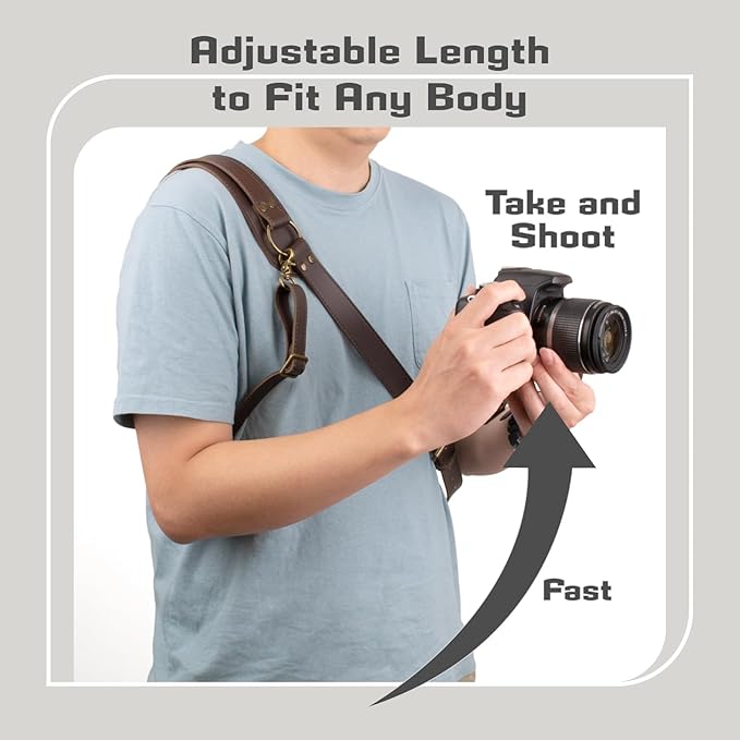 Leather Camera Harness for 1 Camera,Single Camera Strap for Photographers,Camera Shoulder Strap Quick Release DSLR