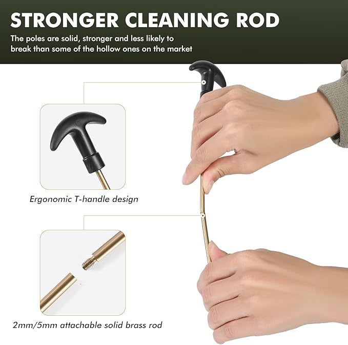Universal Handgun Cleaning Kit for .22 .357/.38/9mm .40 .45 Caliber Pistol Gun Brush Tools Gun Accessories,Gifts for Gun Owners