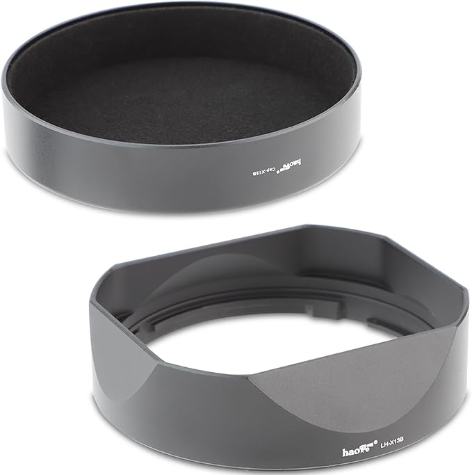 Haoge LH-X13B Metal Square Lens Hood for Fuji Fujifilm XF 18-55mm F2.8-4 R LM OIS Lens and Fujinon XF 14mm F2.8 R Lens (New Version Bayonet with a Hood Metal Cap)