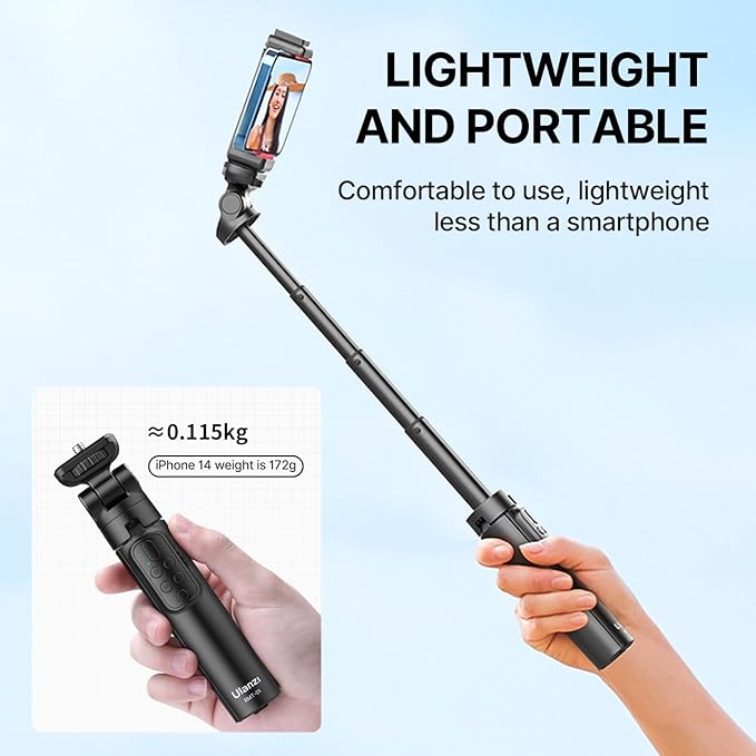 ULANZI RMT-01 Wireless Shooting Grip & Tripod for Sony, Canon, Nikon & Other Vlog Cameras or Smartphones, Selfie Video Recording Vlogging Accessories Portable Hand Size for Content Creators & Vloggers